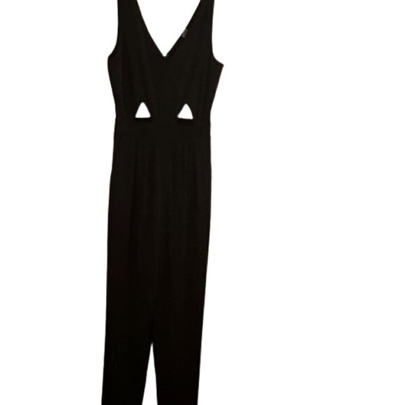 Slinky black sleeveless jumpsuit with cut out waist Size Small - Picture 4 of 8